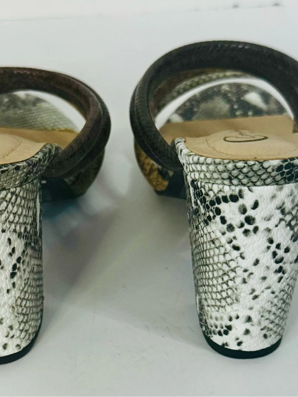 C Comfort Women’s Snake-Print Slide Sandals in Brown and Tan